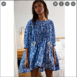 Free people Nora Nightie dress indigo S NWT